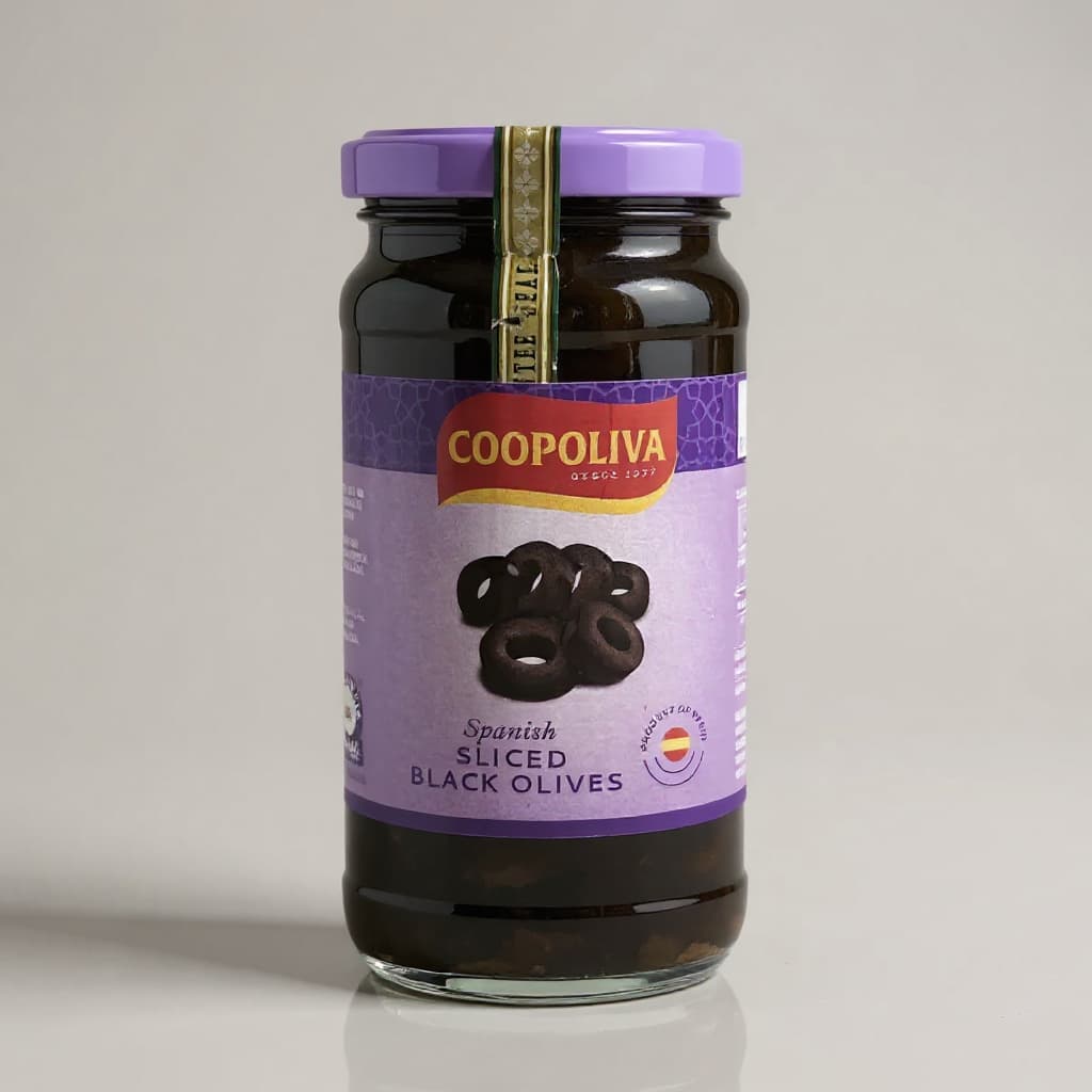COOPOLIVA BLACK OLIVES SLICED 235 GM