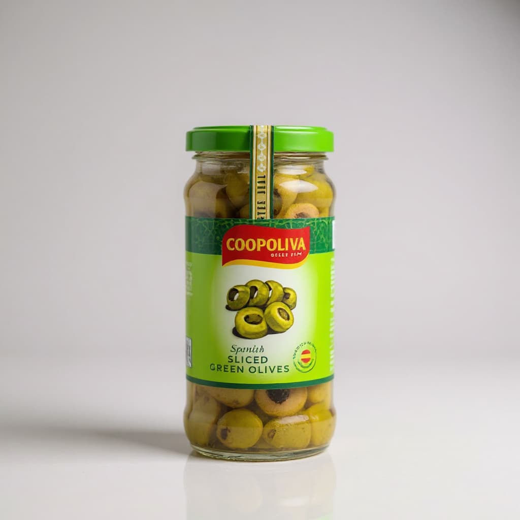 COOPOLIVA GREEN OLIVES SLICED 235 GM